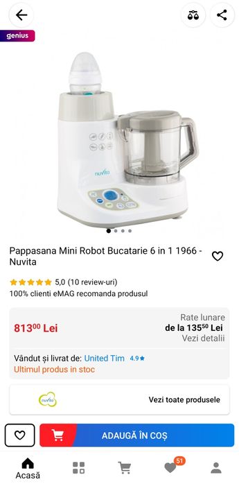Pappasana Mini Robot Bucatarie 6 in 1 NUVITA 1966