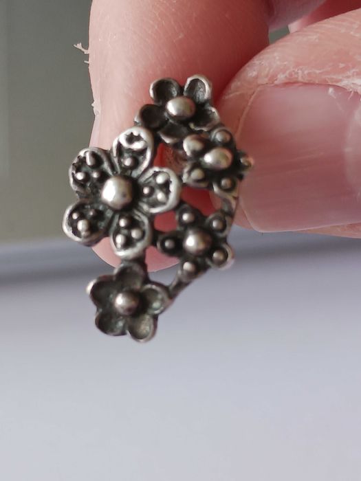 Сребърни обеци 925, бългаска ръчна изработка, нови