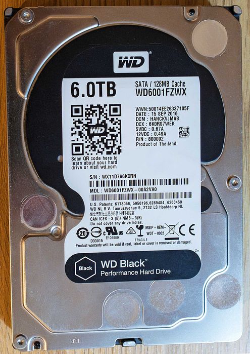 Vand HDD WD Black 6TB SATA / 128 MB Cache (WD6001FZWX)