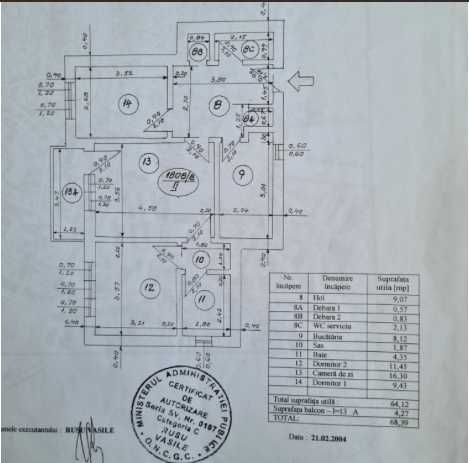 Vand apartament cu 3 camere, 2 bai cu suprafata 70mp in Gura Humorului