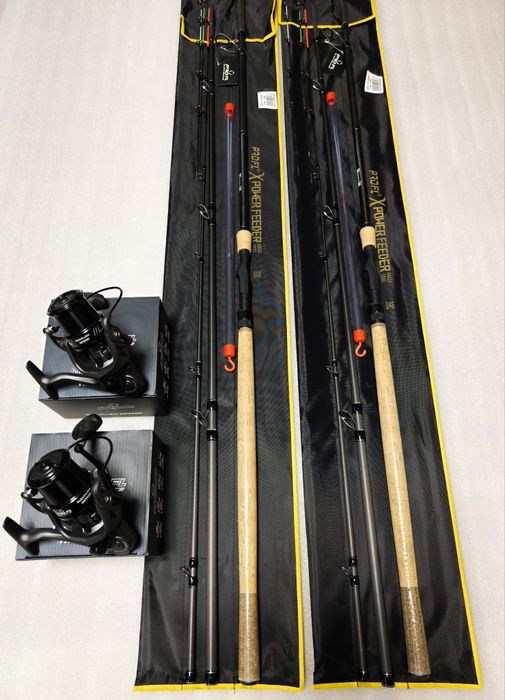 SET 2 Lansete PROFL X POWER FEEDER 3.90m + 2 Mulinete FL Noble HP5500