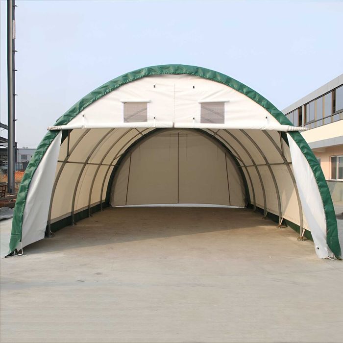 Cort/hala depozitare semirotund cu structura simpla - 6m x 9 m / 12m