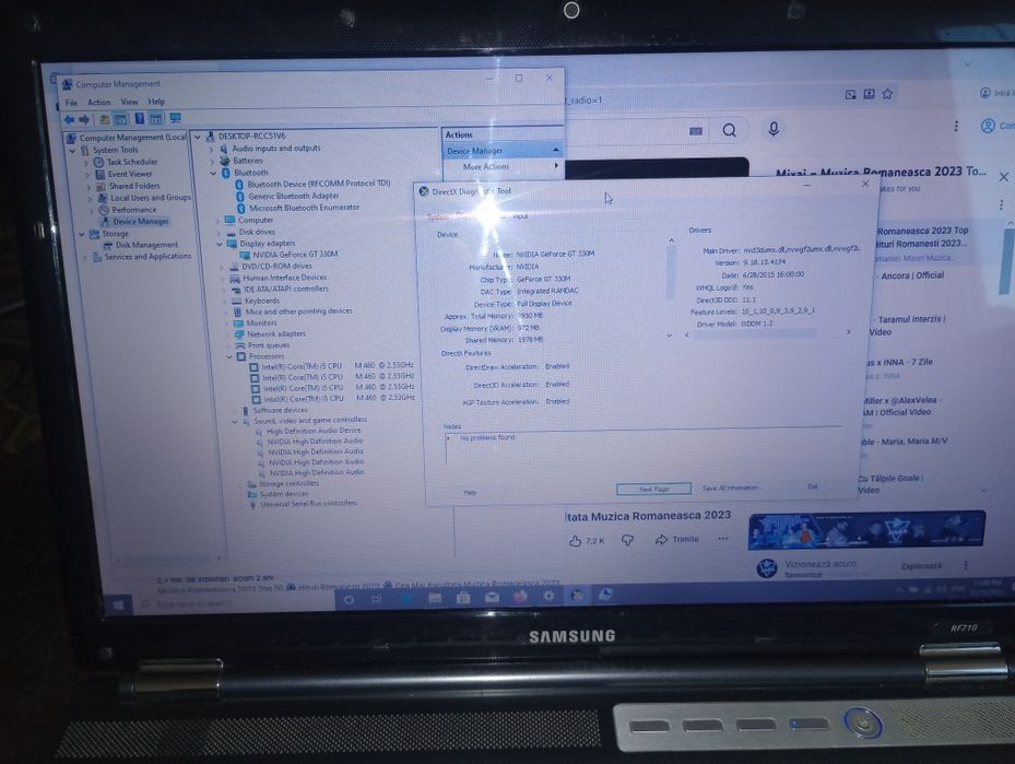 Samsung RF710, Intel i5, video dedicat, 650 gb,Bluetooth, display mare