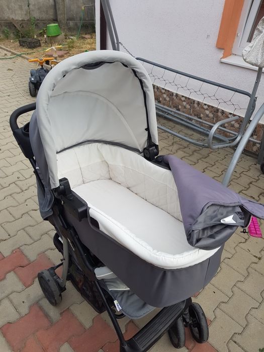 Căruță 3 in 1 , vană cu 2 suporturi pt cadă,  balansoar si oliță.