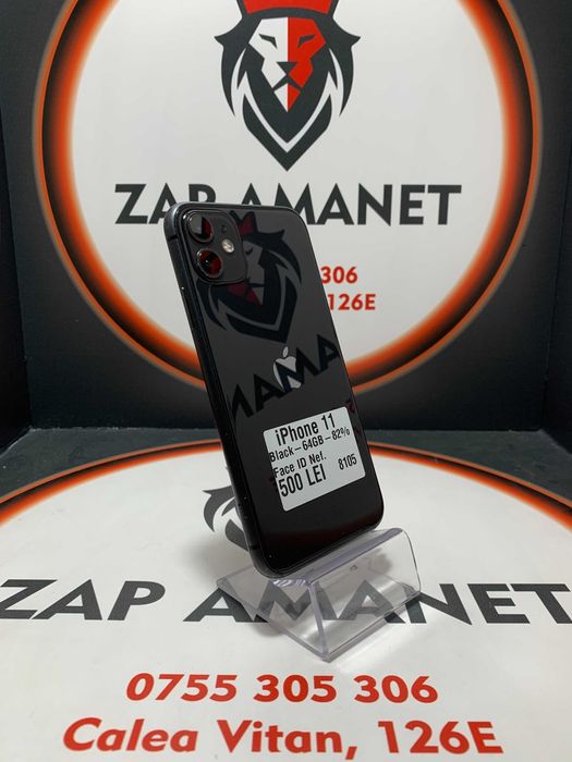 Zap Amanet Vitan - iPhone 11 - Black - 64Gb - 82% - Face ID Nef.