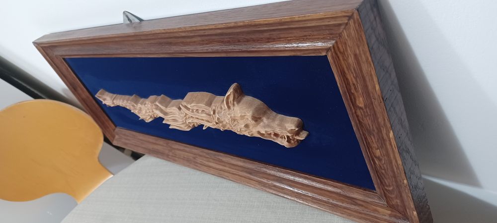 Tablou Lup Dacic lemn sculptat