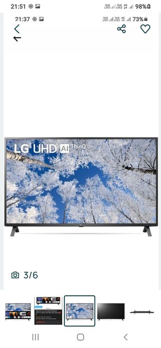 Televizor smart 4k diagonală 139 cm