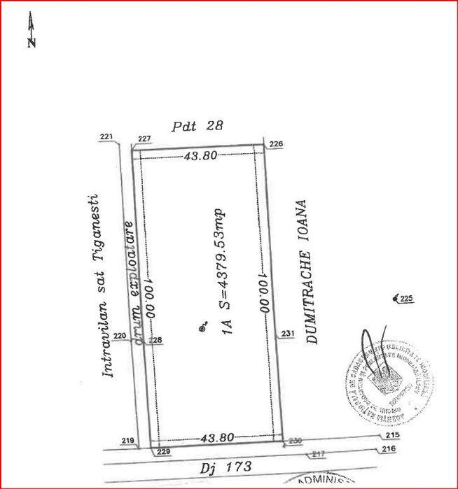 Ciolpani-Tiganesti, Teren 4.380 Mp