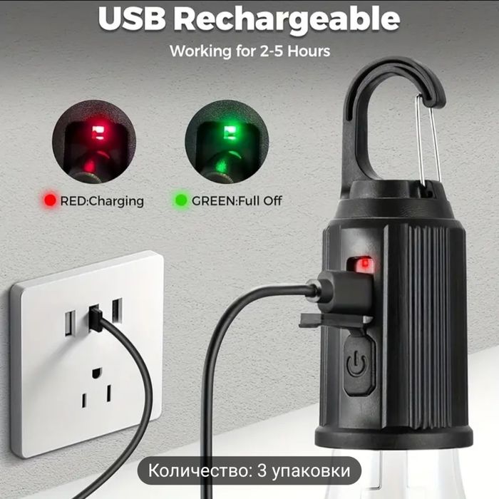 USB Перезаряжаемые LED Фонари для Кемпинга - Регулируемые Винтаж