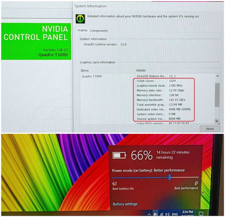 Precision 7550/Core i7/16GB RAM/512G SSD/Quadro T2000/15.6 100% DCIP-3