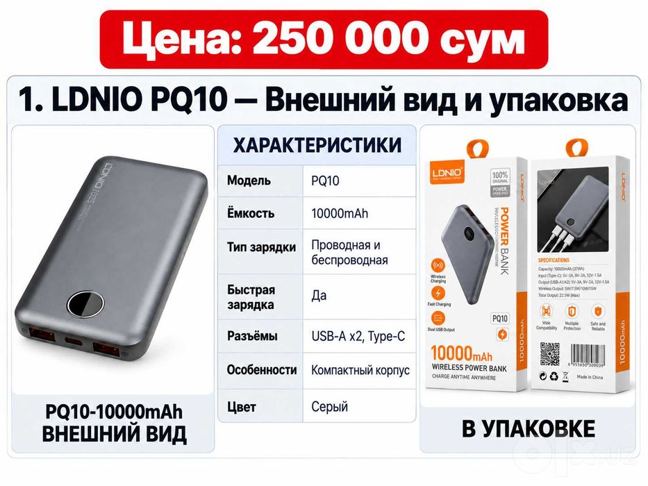 PowerBank Пауэрбанк  10000 mAh 20W магнитный MagSafe