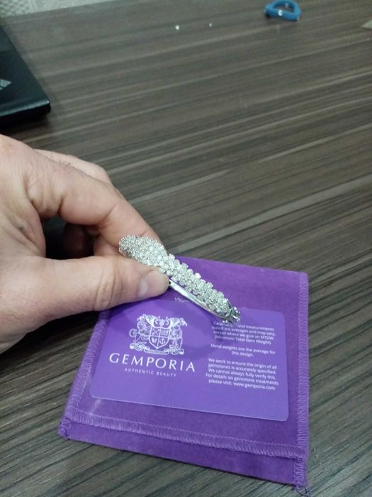 Съртефицирана Бутикува сребърна гривна лемитирама серия 5ct диаманти