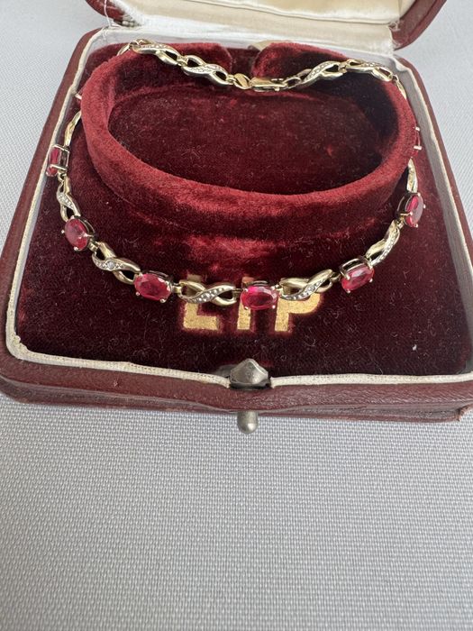 Bratara din aur, diamante si rubine