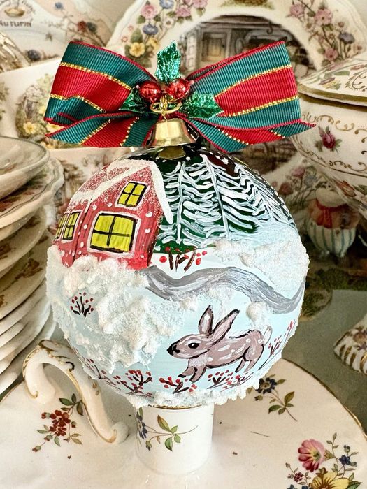Коледни играчки топки ръчно рисувани