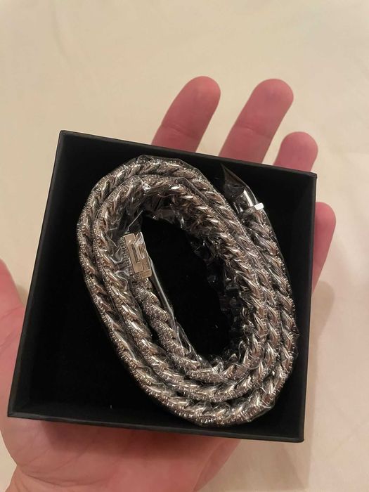 Lant Cuban Argint+5A Zirconiu 12mm-55CM