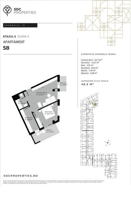 Apartament 2 camere finisat , 47 mp, etaj intermediar, zona Sopor — fotografia 1