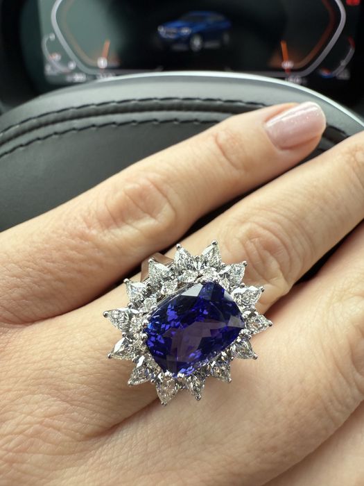 Inel diamante si tanzanit