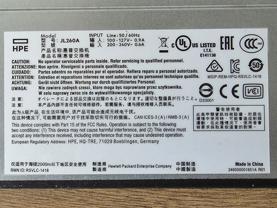 Switch gigabit HP Aruba 2930F  JL260A