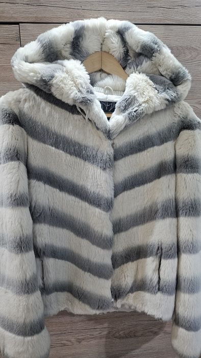 Шубка кролик рекс с капюшоном