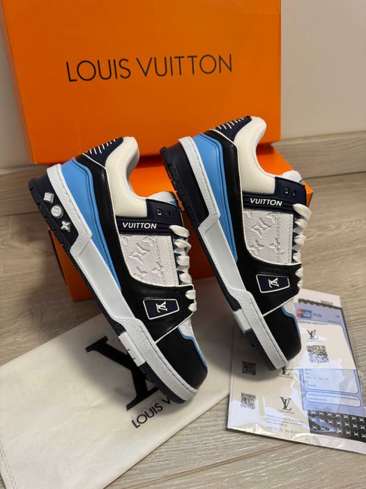 Adidasi Louis Vuitton Trainer Sneaker LV BlueWhite Produs Nou-Full Box