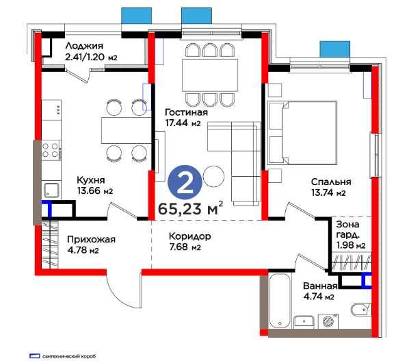 2 комнатная квартира с кадастром 65,23 м2 Ипотека  ор-р метро Яшнабад