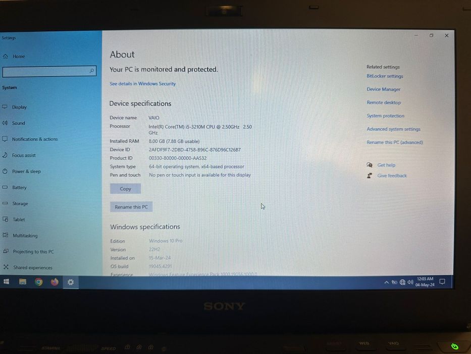 Laptop Sony Vaio