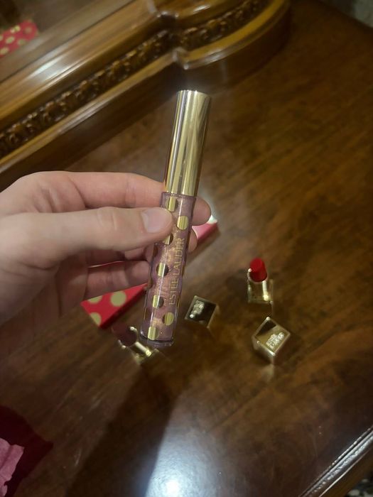 Estée Lauder палетка теней из блокбастера, помада, румяна, тушь, блеск