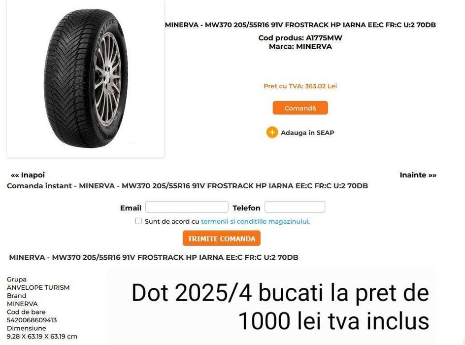 Anvelope  NOI * IARNA m+s  DOT 2025/ 205/55 R16-4 bucati la 990 lei