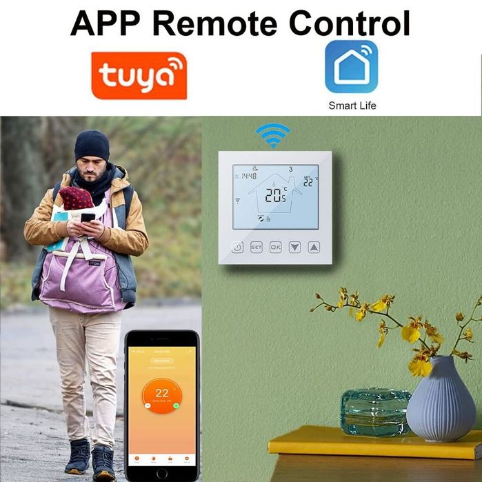 KETOTEK Termostat WiFi Inteligent pentru Încălzire prin Pardoseală, Control Programabil