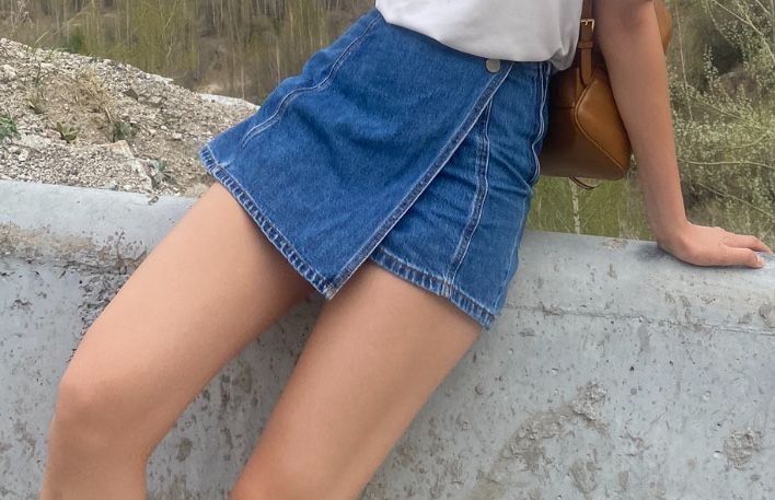 Женские джинсовые юбка-шорты
