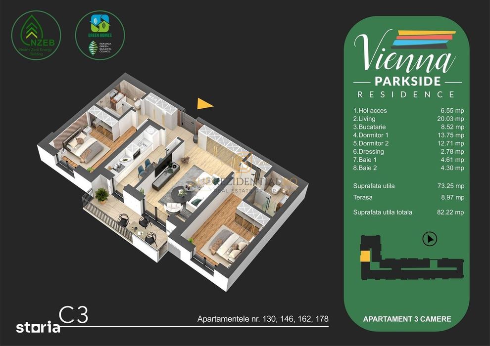 Parc Tudor Arghezi - Apartament 3 camere, decomandat - Comision 0%