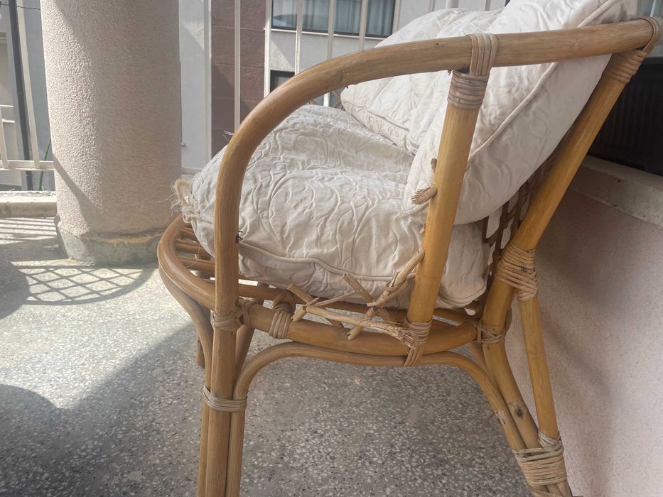 Ратанов комплект градински мебели - диван и кресла