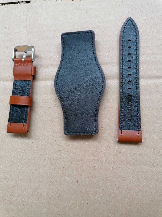 Bratara Ceas piele 22mm Curea maro stil FOSSIL cu aspect vintage