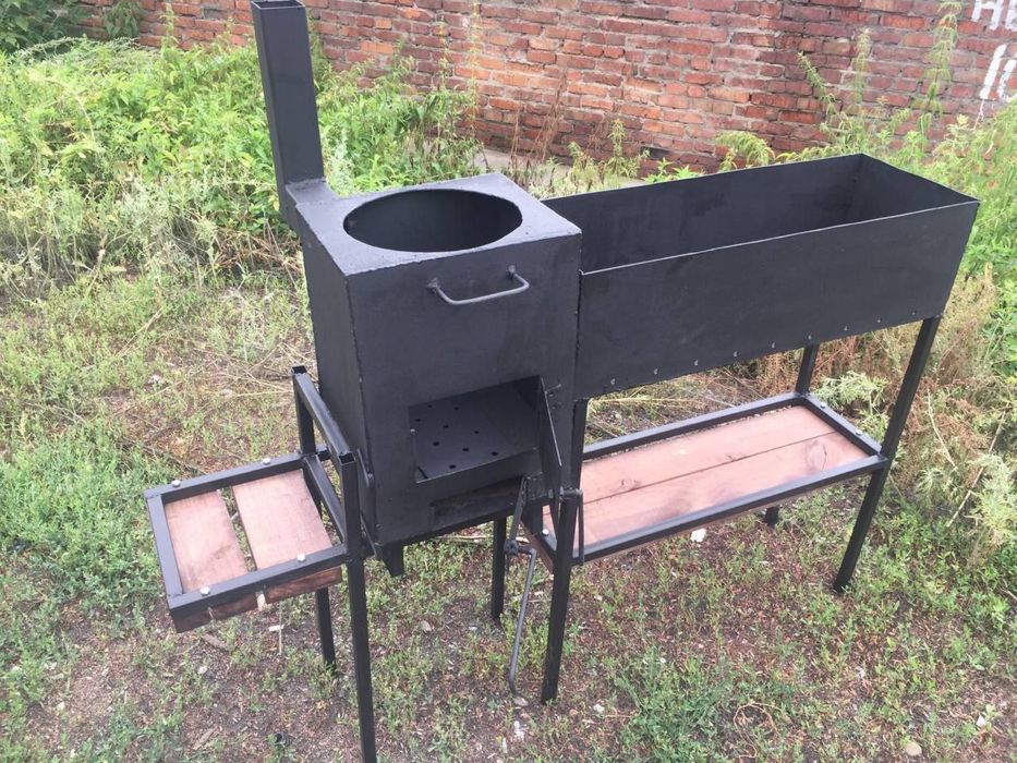 Новый мангал с печью для казана