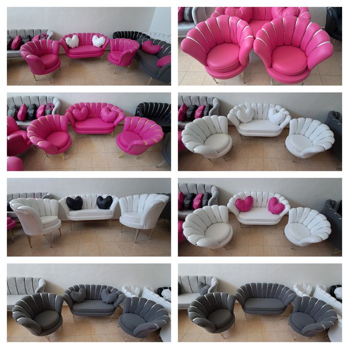 Промоционален посетителски  комплект дивани тип „мида“