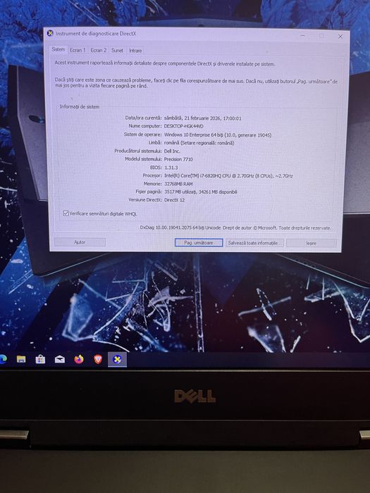 Dell Gaming precision 7710 / i7 / 32 gb / 2 tb