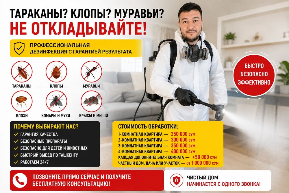 Тараканы? Клопы? Муравьи? Не откладывайте!