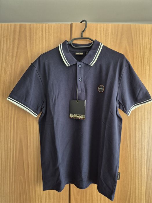 Tricou polo bleumarin Napapijri pentru barbati, marimea M, nou cu eticheta