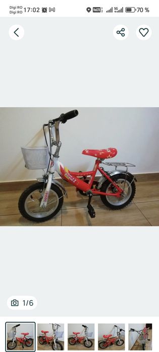 Bicicleta copii roti de 12 "