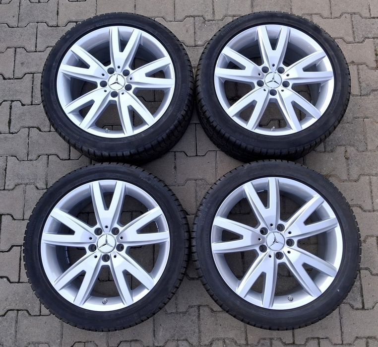 Jante Mercedes pe 18 cu anvelope iarna  Continental  8mm CLS E C roti Audi VW Skoda BMW