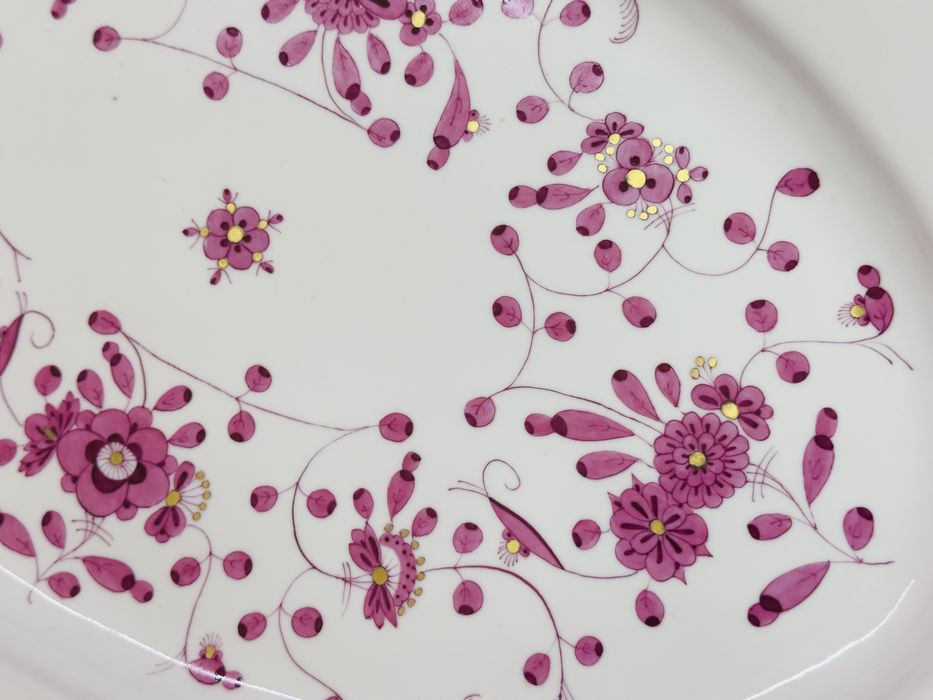 Масивно винтидж плато Cölln Meissen-Purle Indian Flower