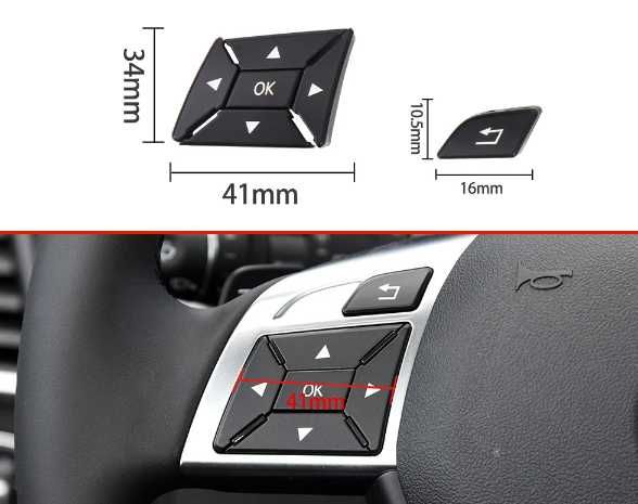 Бутони волан черно/тъмно сиво Mercedes W166 W463 ML GL G class копчета