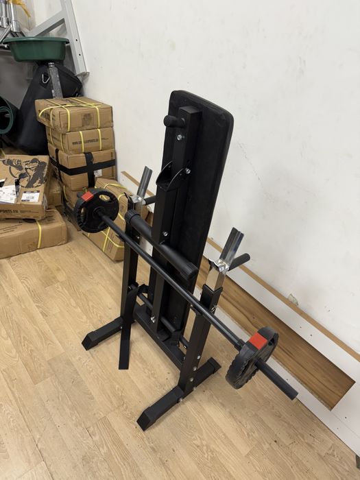 Banca piept dreapta si inclinat+bara haltera+discuri noi Germany