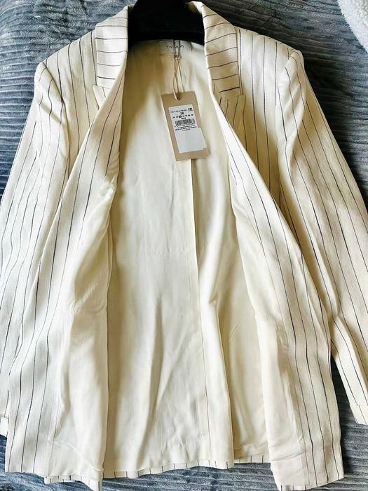 Sacou / Blazer Amestec In Tatuum, Alb-Crem 38, Nou cu Eticheta