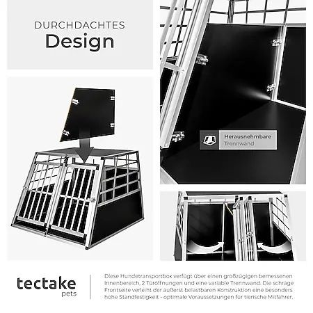 Масивна Двойна транспортна кутия за кучета с заключваща  врата, прегра