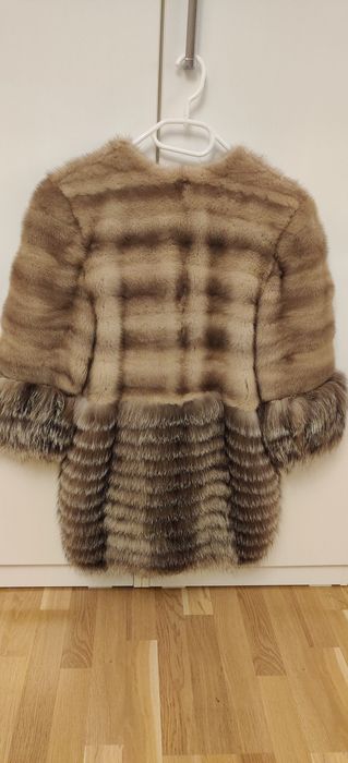 Haina blana nurca&vulpe argintie mărime xs/s