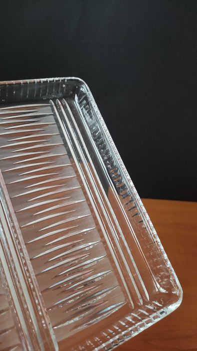 2 квадратни кристални плата ръчно гравирани