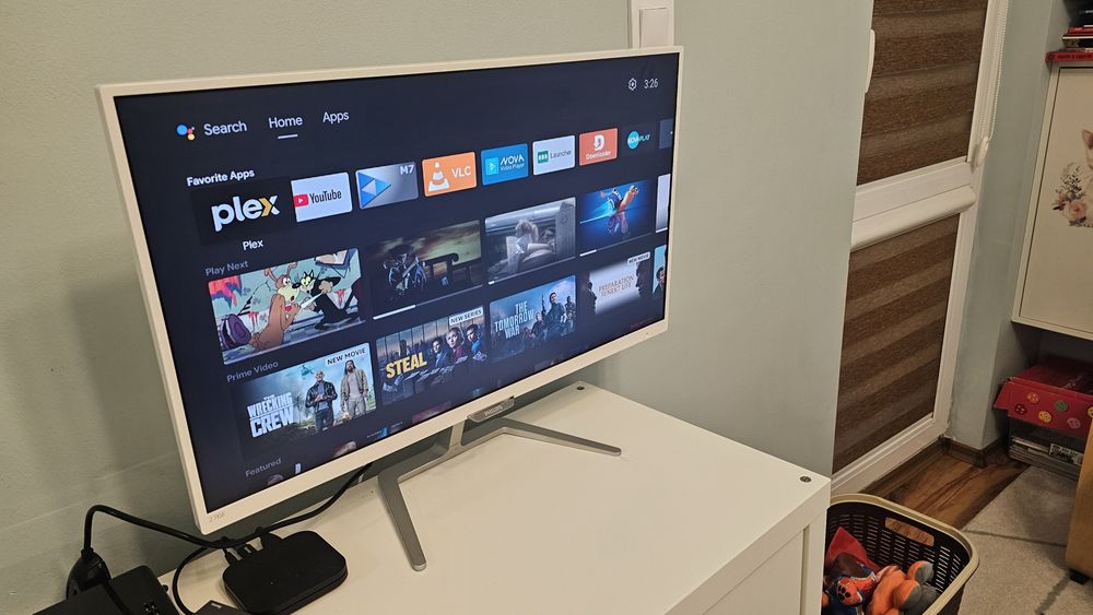 Philips 27” IPS монитор / TV с Android box – Full HD, бял