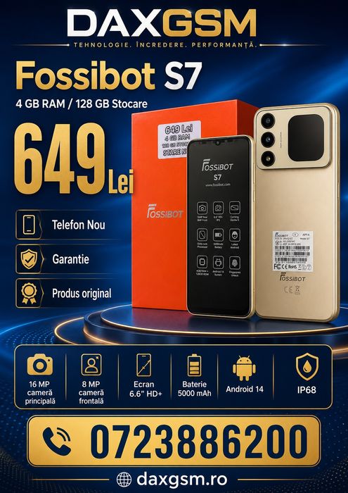 Fossibot S7, 4/128 GB, Sigilat, 2 ani garanție