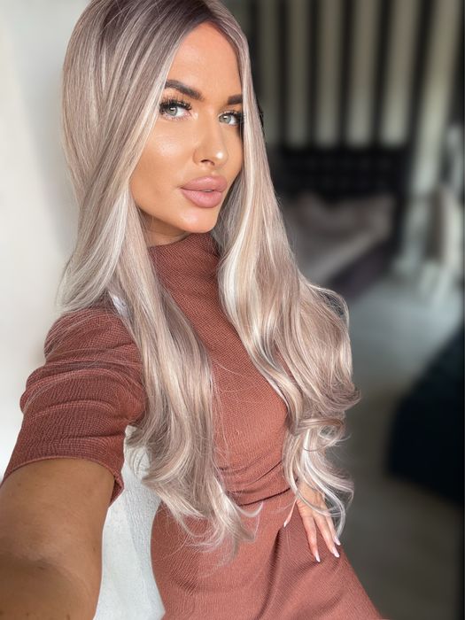 Peruca  lunga  blonda balayage suvite